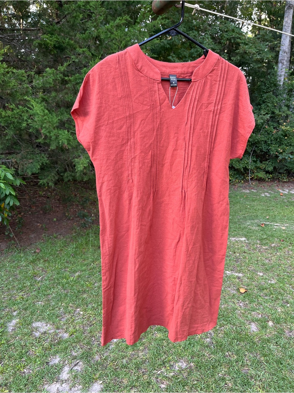 Relaxed Short-Sleeve Tunic Dress